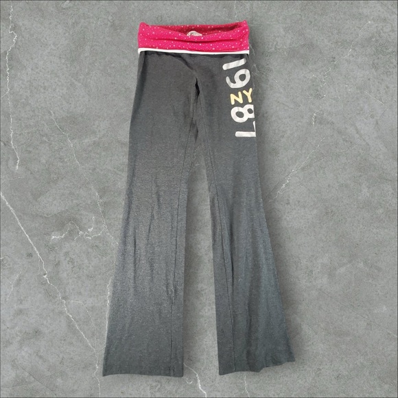 Aeropostale Pants - Vintage Aeropostale Sweatpants Womens Small Grey Foldover Y2K Spellout Flare 00s